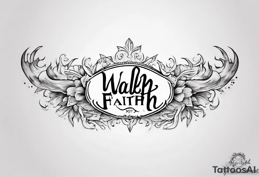 Horizontal inner bicep tattoo. “walk by faith, not by sight” tattoo idea