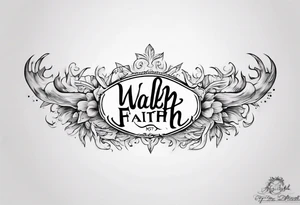 Horizontal inner bicep tattoo. “walk by faith, not by sight” tattoo idea