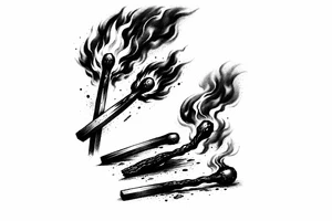 burning matchsticks tattoo tattoo idea