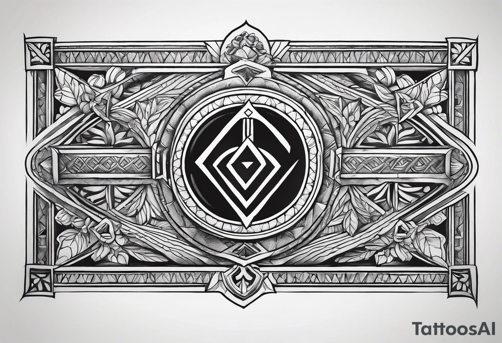 free masonry symbol , rectangle tattoo idea
