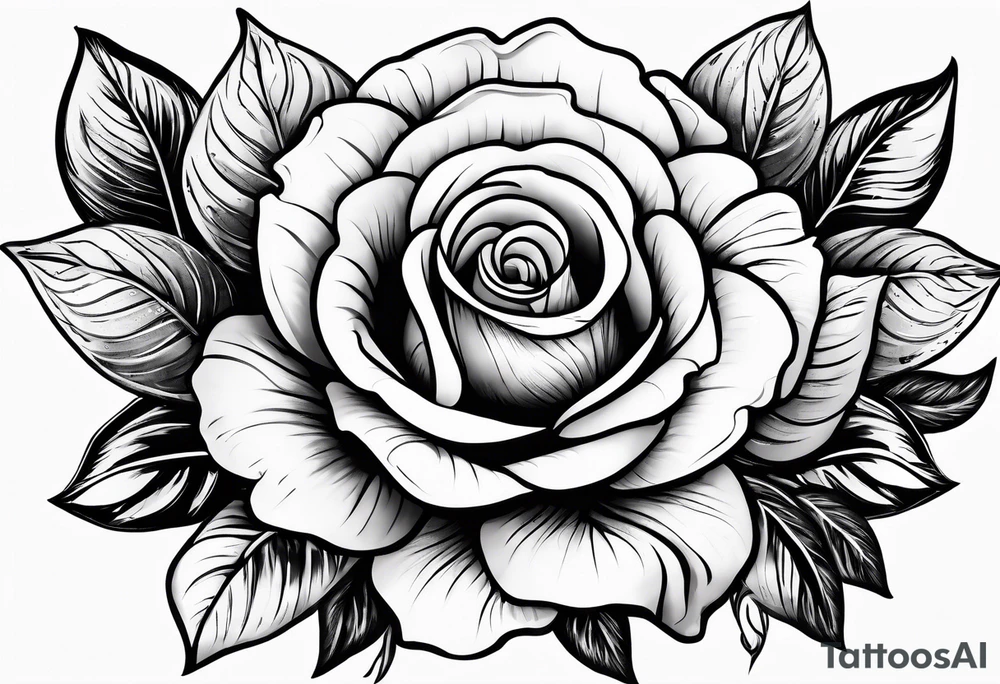 violets and a rose tattoo idea