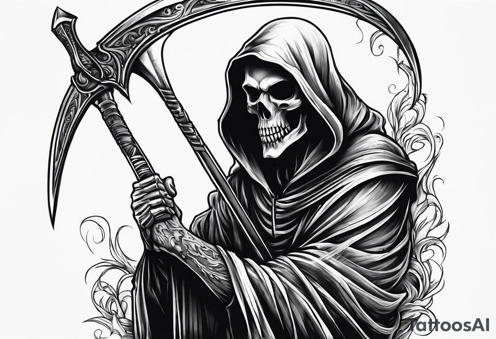 Grim reaper with scythe tattoo idea