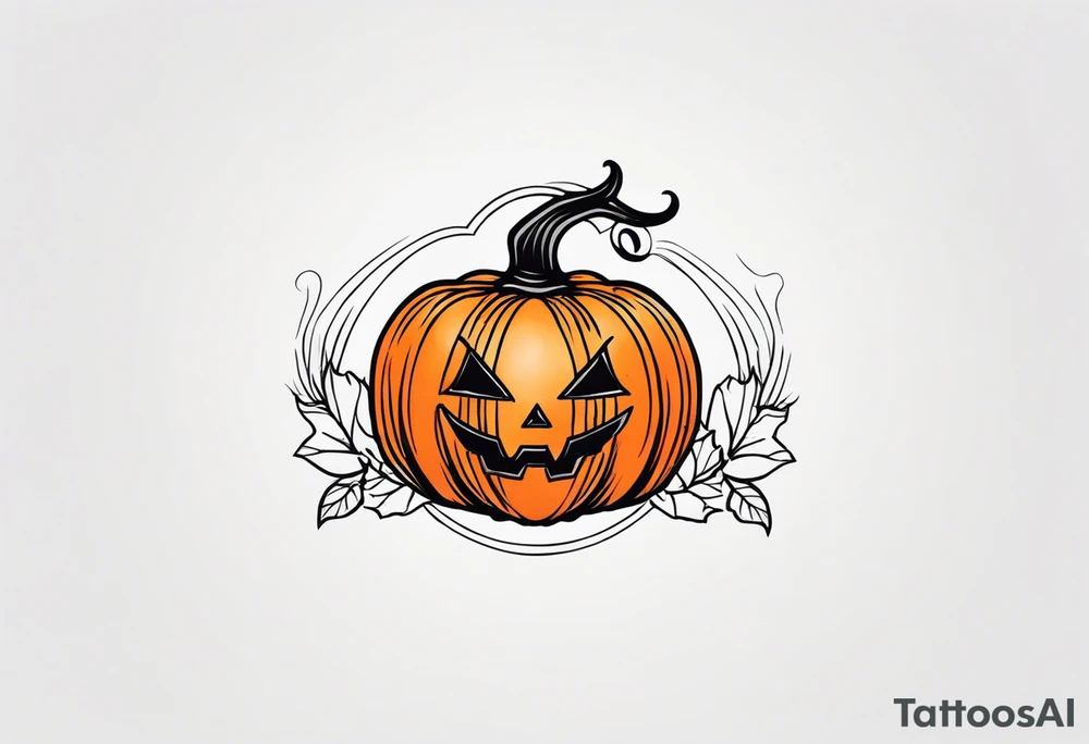 pumpkin halloween tattoo idea