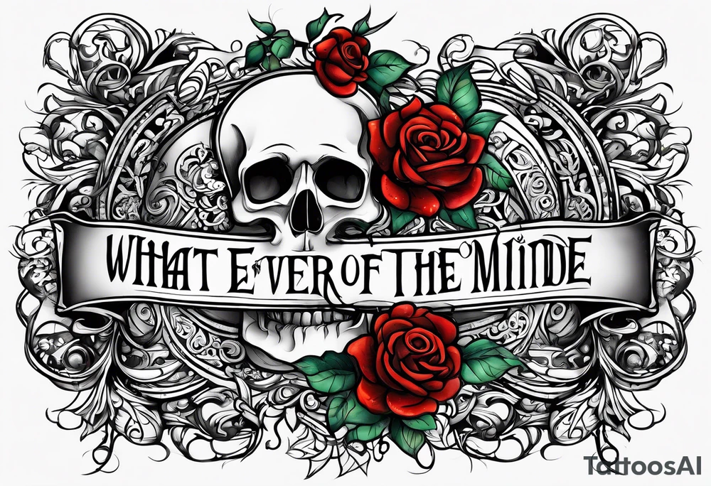 Script lettering saying"What ever our souls are made of, his and mine are the same" gothic tattoo idea