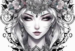 Anime tattoo that goes on my back, along my spine tattoo idea