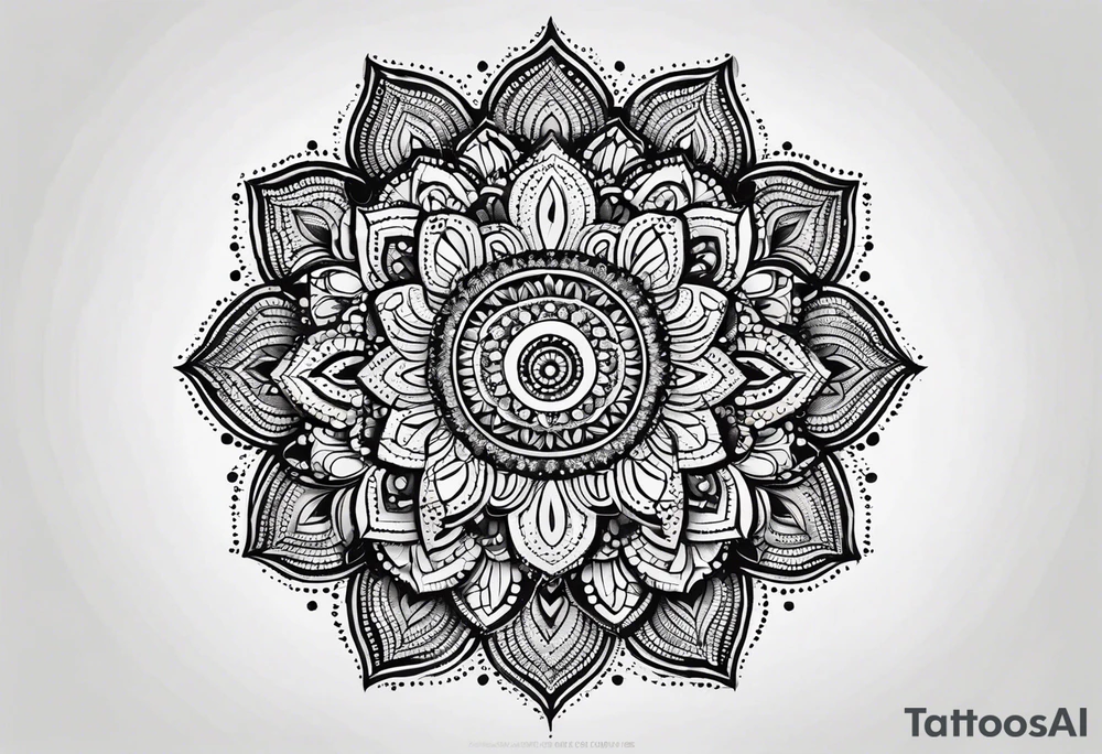 very simple mandala made of dots tattoo idea