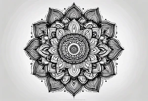 very simple mandala made of dots tattoo idea