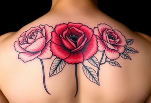 Pink peonie outline deep red rose outline red poppy outline and pink carnation outline for arm tattoo idea