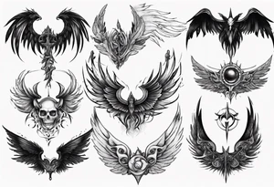 mystical dark wings tattoo idea