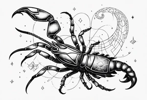 Feminine scorpion with scorpio constellation tattoo idea