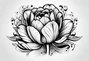Tulip with music note tattoo idea