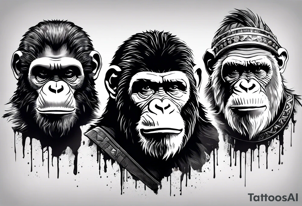 Caesar from the movie planet of the apes tattoo idea