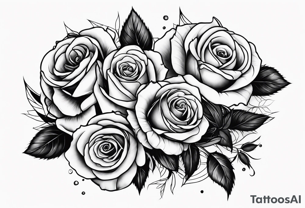 Dead roses stack sleeve tattoo idea