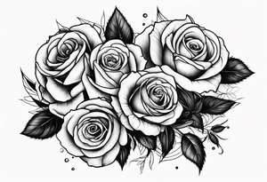 Dead roses stack sleeve tattoo idea