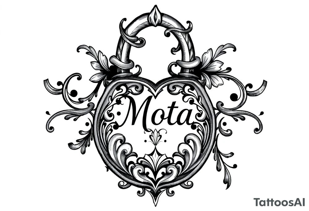 A lock with the name Mota tattoo idea