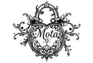 A lock with the name Mota tattoo idea