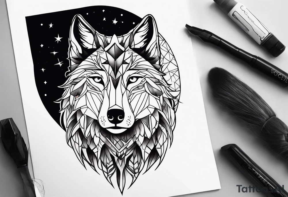 Wolf moon tattoo idea