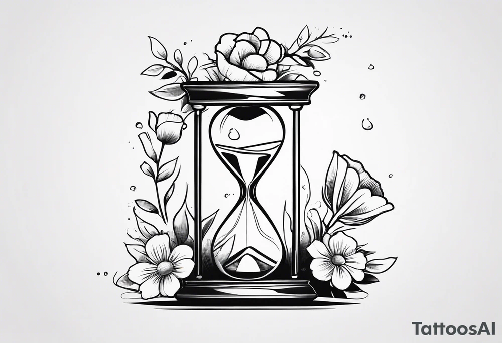 Hourglass with flowers growing out of it. tattoo idea