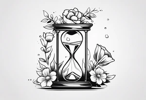Hourglass with flowers growing out of it. tattoo idea