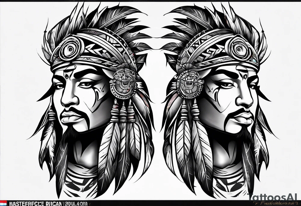 Puerto Rican tribal arm tattoo with spears tattoo idea