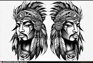 Puerto Rican tribal arm tattoo with spears tattoo idea