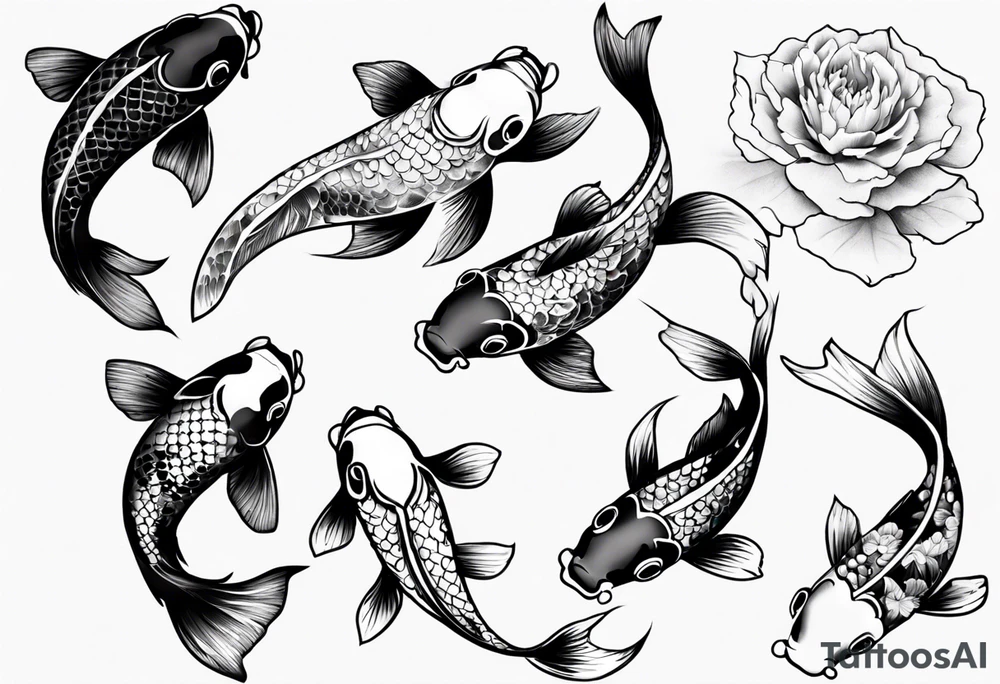 pond with koi fish tattoo idea