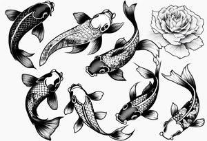pond with koi fish tattoo idea