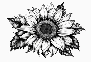 sketch sunflower tattoo idea