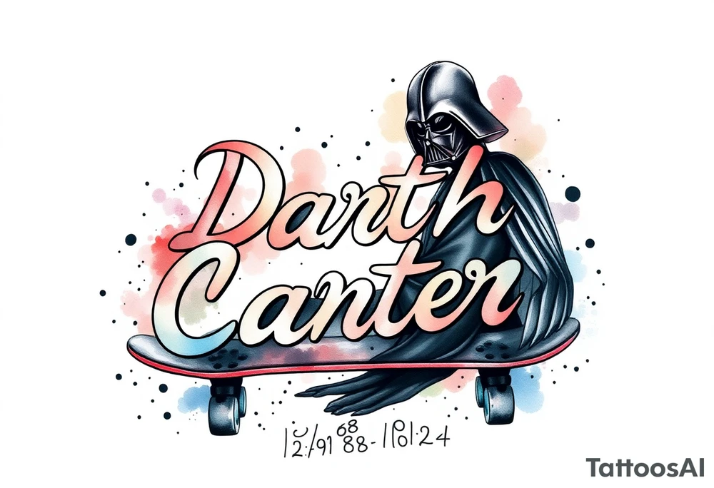 Skateboarding Darth Vader
WORDS "Darth Carter"
12/29/88-01/06/24 tattoo idea