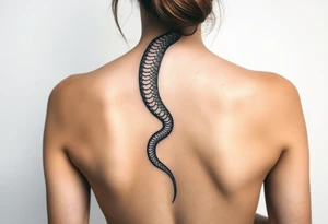 Snake  shedding skin Javanese 
Down spine tattoo idea