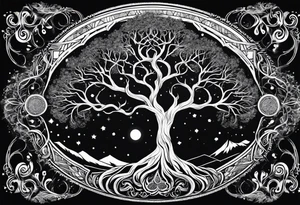 yggdrasil made of stars tattoo idea