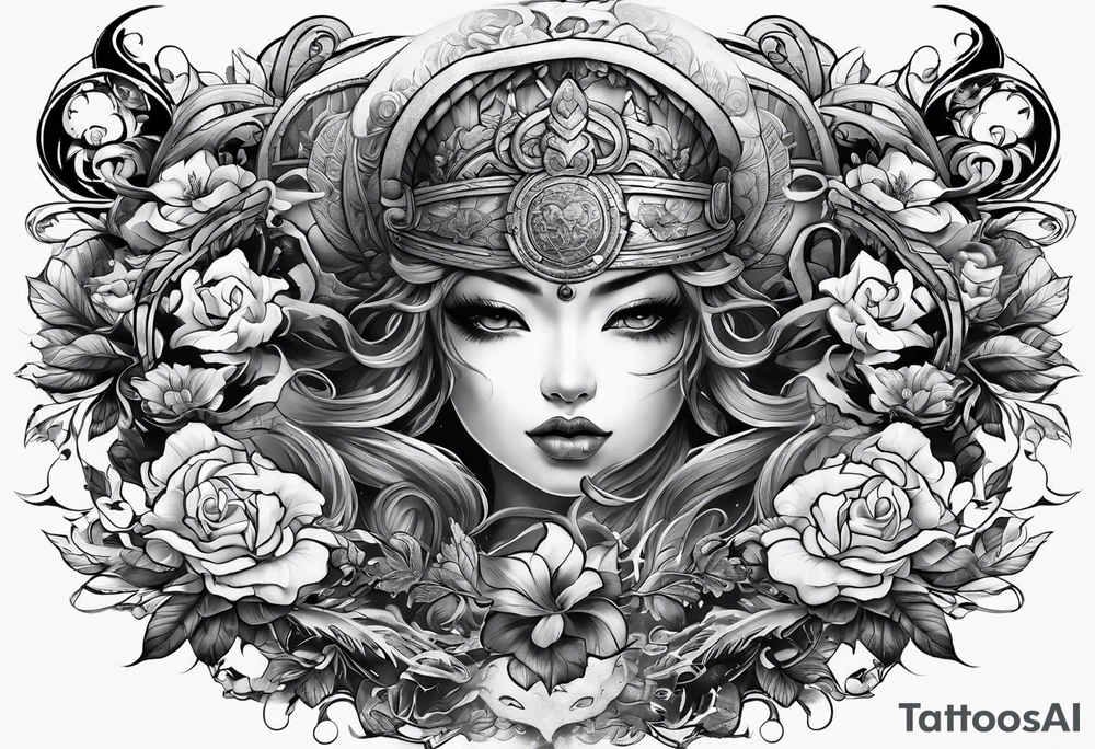 war, love and eternal life tattoo idea