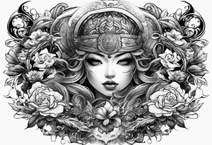 war, love and eternal life tattoo idea