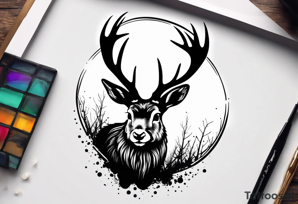 jackalope 
silhouette tattoo idea