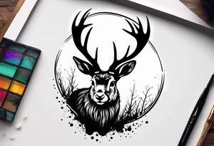 jackalope 
silhouette tattoo idea