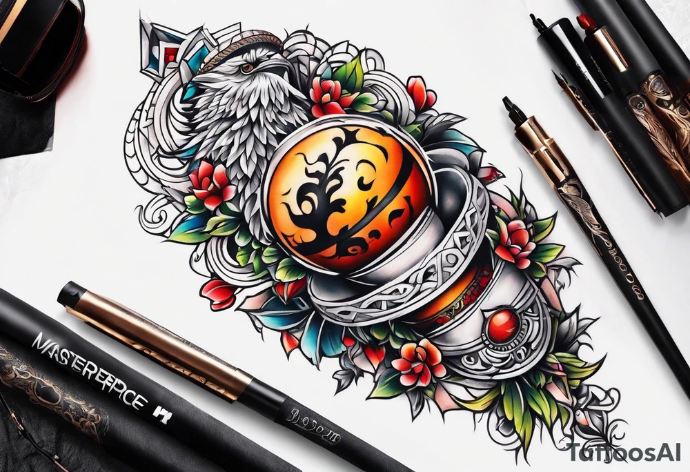 Full leg tattoo drawing on paper tattoo idea