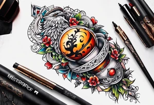 Full leg tattoo drawing on paper tattoo idea