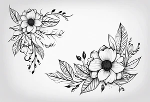 significativo, fiori e foglie legati tra loro che seguono la curva del fianco, rinascita tattoo idea