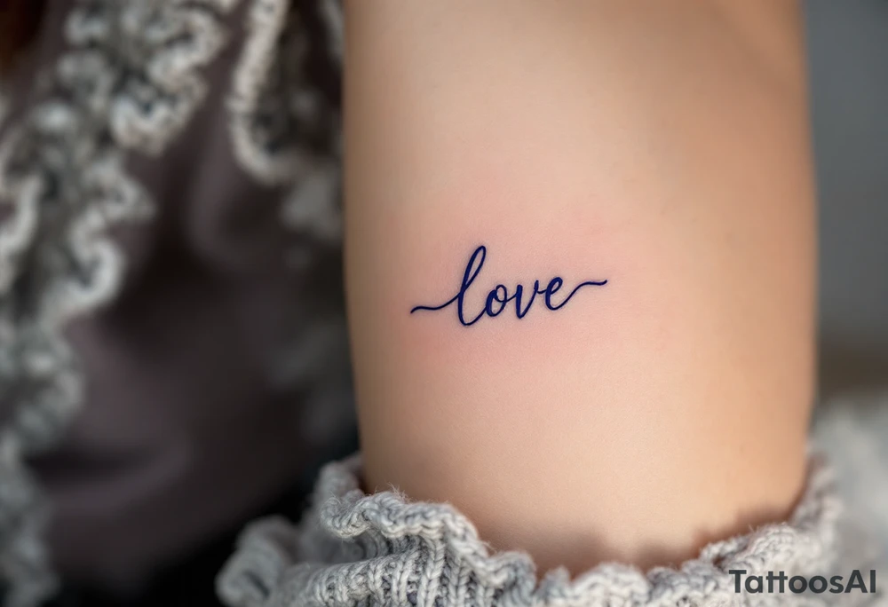 A silver  ᚹ symbol for love rune with blue accents, surrounded by violet tattoo idea