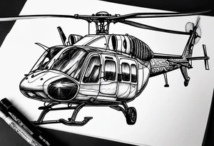 a crazy looking helicopter tattoo idea