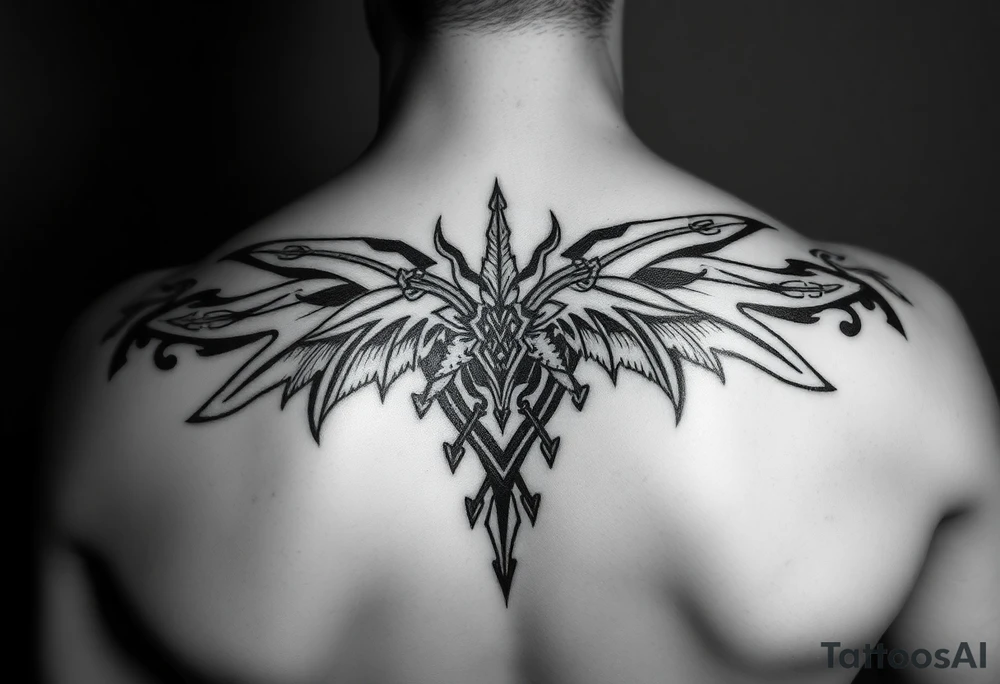 carribean tribal back tattoo feminine tattoo idea