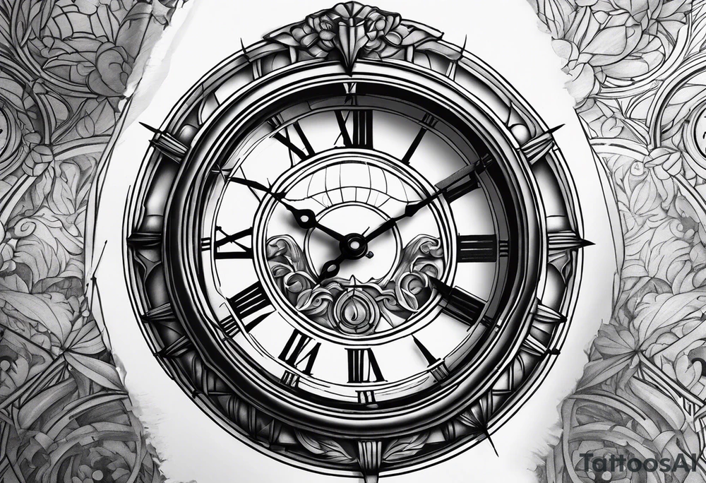 Roman clock tattoo idea