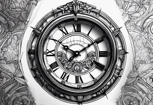 Roman clock tattoo idea