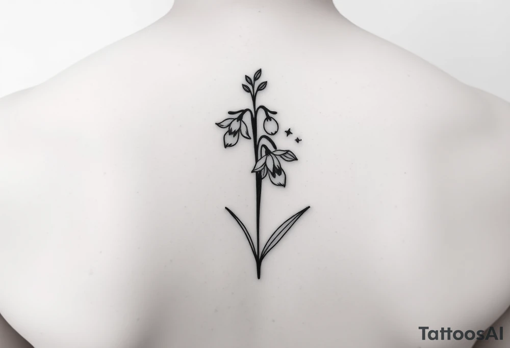 daffodils, Lily of the valley, larkspur tattoo idea