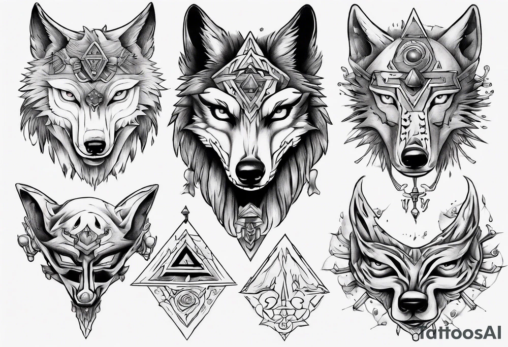 wolf head zelda tattoo idea