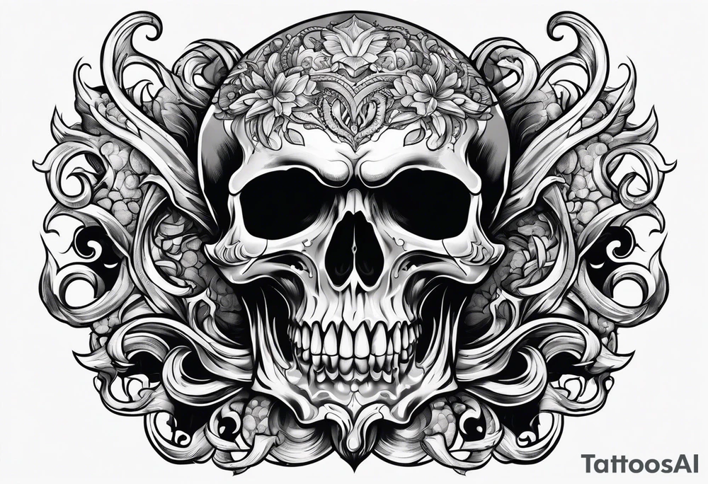 skull with tentacles tattoo idea