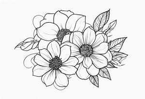 floral tattoo representing 3 kids tattoo idea