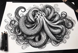one tentacle tattoo idea