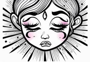 crying face with tears tattoo idea