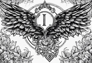 Angel Wings with the word Glenn in between tattoo idea